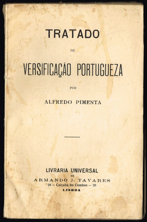TRATADO DE VERSIFICAO PORTUGUEZA